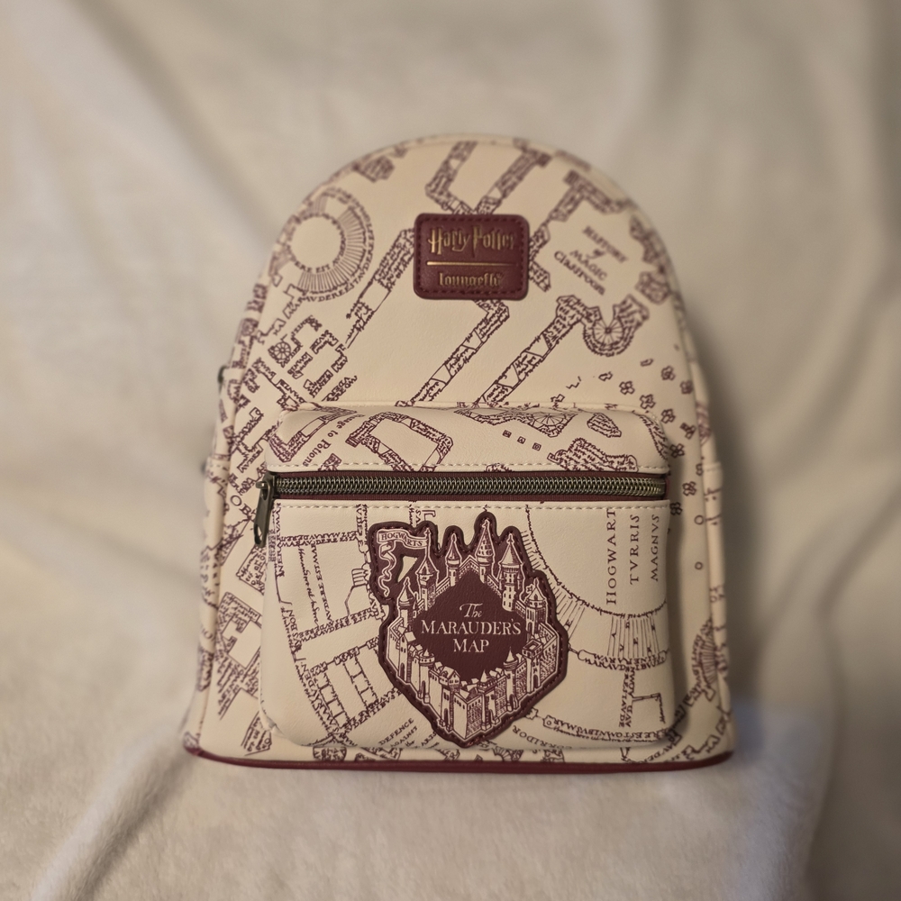 Loungefly Harry Potter Maroon Marauder's Map mini backpack.